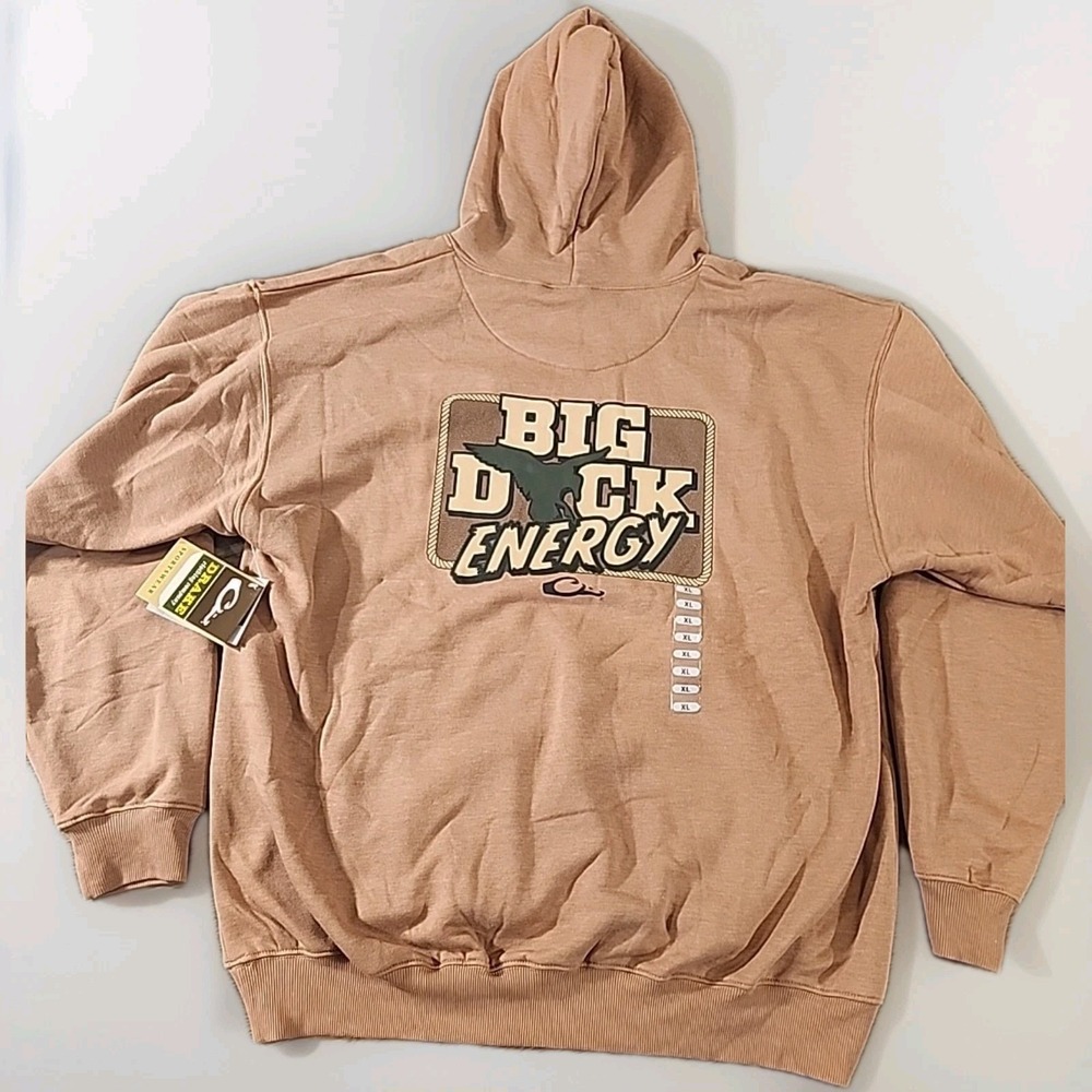 Drake Waterfowl Hoodie Mens XL‎ Big Duck Energy Hunt Graphic Soft Sweater NEW